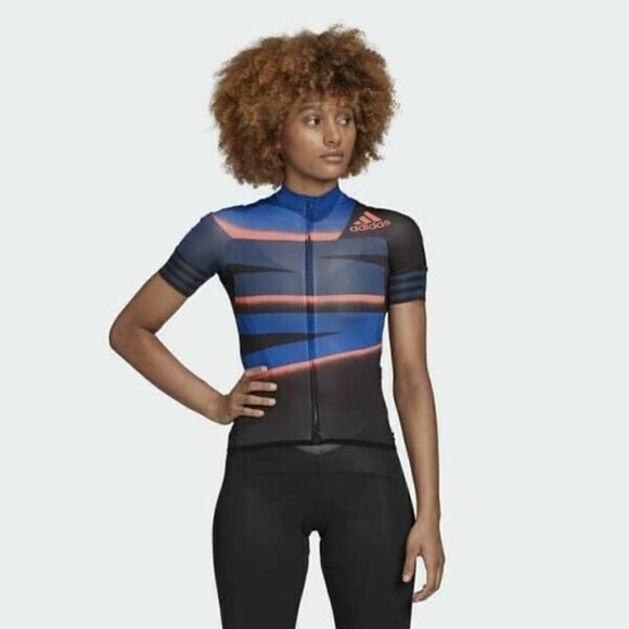 New Adidas Women's Adistar Cycling Jersey Tech Blue M - Picture 1 of 12